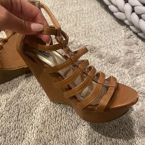 Charlotte Russe Brown Sandal Wedges